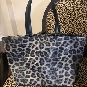 kate spade Gray and Black Leopard Print Tote